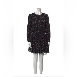 Anine Bing 100% Silk Dress Black with Stars Size Small